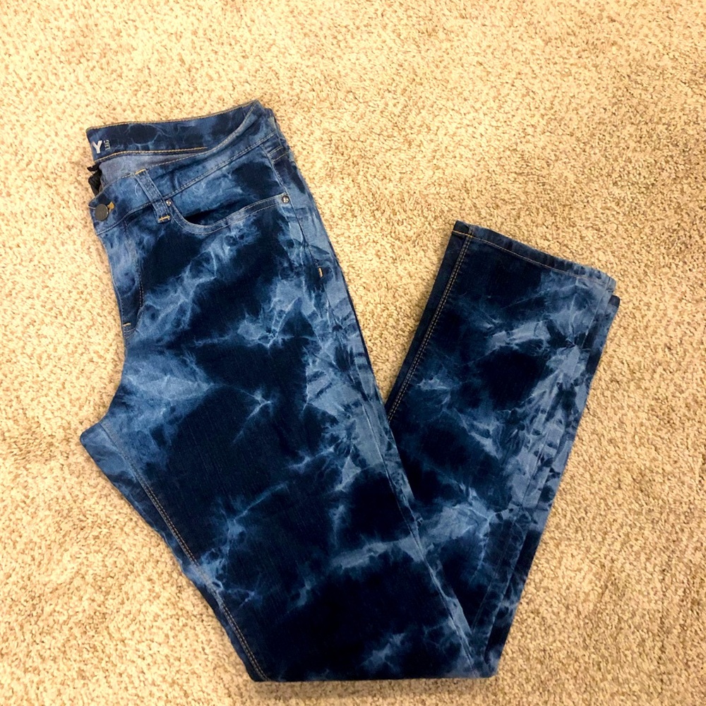New York & Company Low Rise Skinny Tie Dye Jeans - Picture 1 of 14